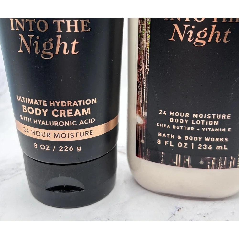 Bath & Body Works 2pc Lot Into the Night Body Lotion & Body Cream New